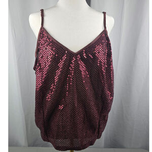 VINTAGE Y2K VENEZIA  SPAGHETTI STRAP TANK TOP SEQUINS CLUB Med.-Large See Photos